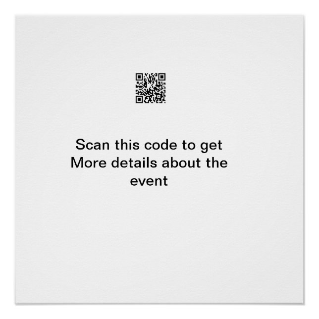 Simple Q R code scan business event template atext Poster (Front)