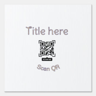 Simple Q R code scan business event template atext Sign