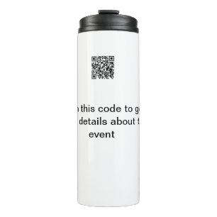 Simple Q R code scan business event template atext Thermal Tumbler