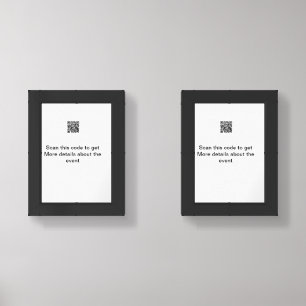 Simple Q R code scan business event template atext Wall Art Sets