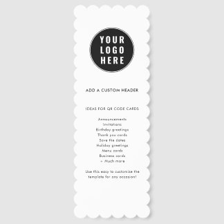 Simple QR Code and Business Logo Minimalist Bookmarks