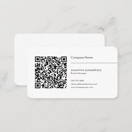 Simple QR Code and Company Logo Business Card