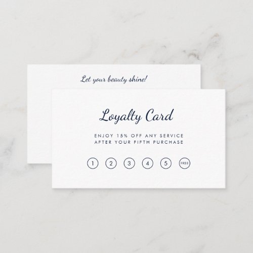Simple QR Code Beautician Salon Loyalty Card