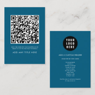 Simple QR Code Business Logo Minimalist Note Card