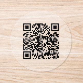 Simple QR Code Business Store Brand Logo Classic Round Sticker
