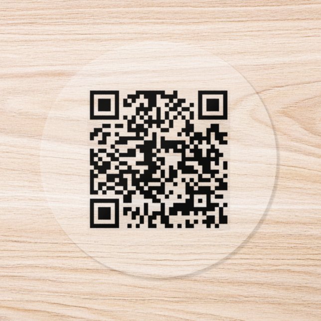 Simple QR Code Business Store Brand Logo Classic Round Sticker (Single)