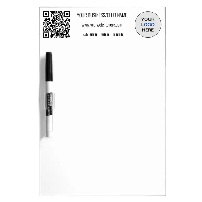 Simple QR Code Logo Dry Erase Board Zazzle
