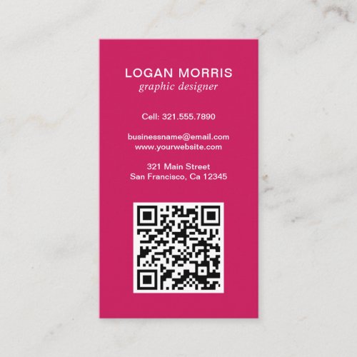 Simple QR Code Modern Business Card