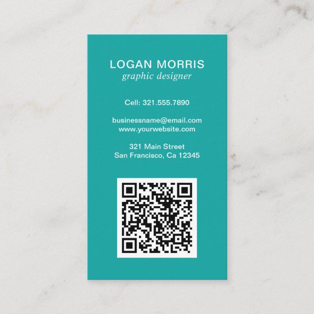 Simple QR Code Modern Business Card (Front)