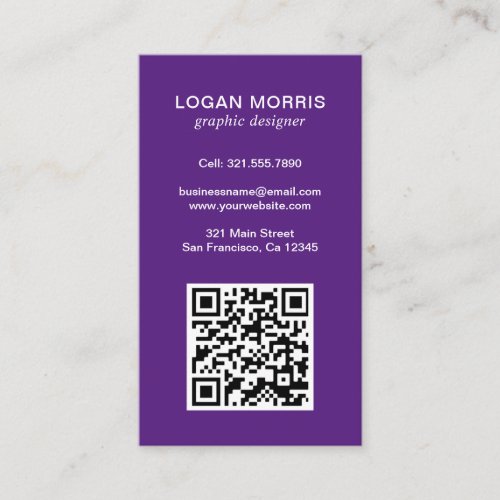 Simple QR Code Modern Business Card