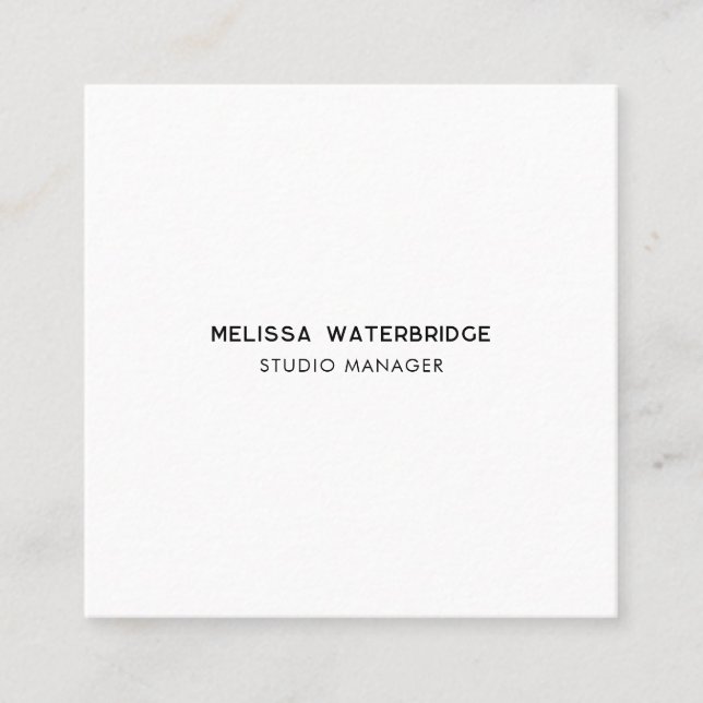Simple QR Code Modern Trendy Square Business Card (Front)