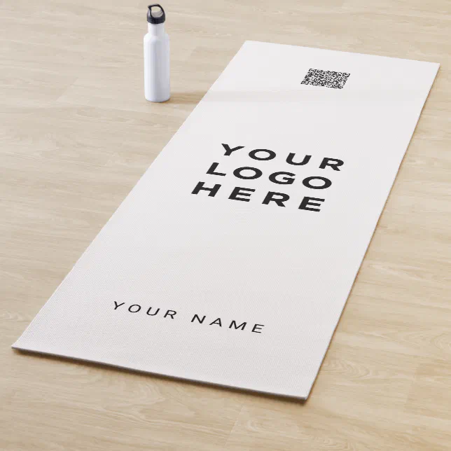 Simple Qr Code Name Company Business Promotional Yoga Mat | Zazzle