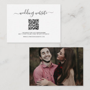 Simple QR Code Photo Modern Wedding Enclosure Card