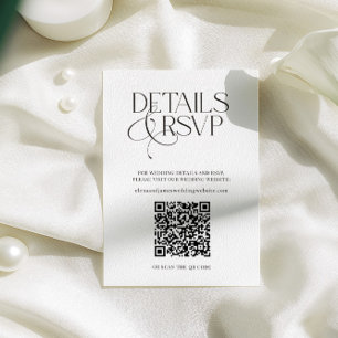 Simple QR Code RSVP & Wedding Details Card