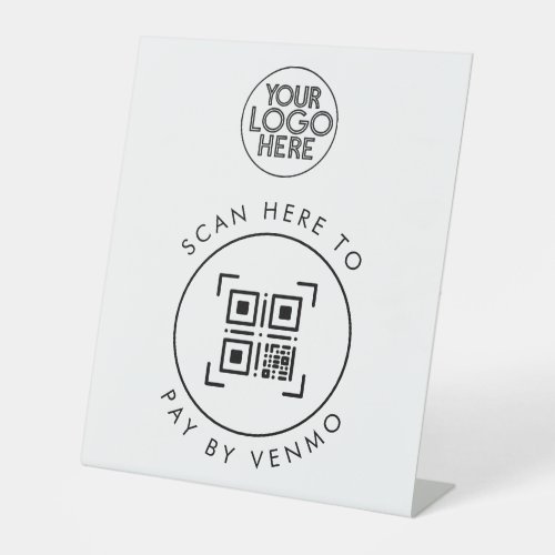 Simple QR Code Scan to Pay By Venmo Round Pedestal Sign