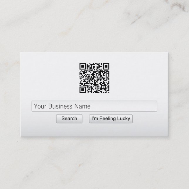 Simple QR Code Search Bar Business Card (Front)