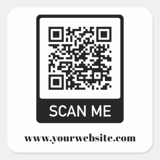 Simple QR-Code Sticker Template (Front)
