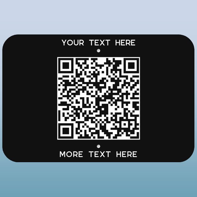 Simple QR Code Text Business Promotional Black Metal Sign (Simple QR code with custom text business branding promotional black metal sign)