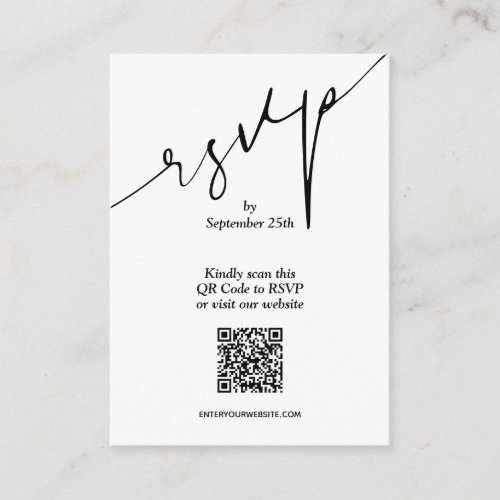 Simple QR Code Wedding Enclosure Card