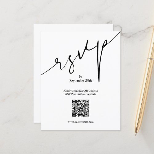 Simple QR Code Wedding LARGE Enclosure Card