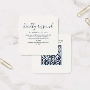 Simple QR Code Wedding Website RSVP Enclosure Card