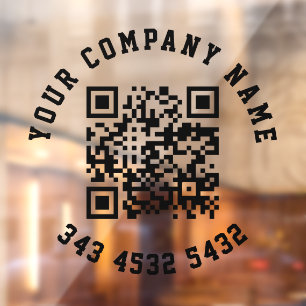 Simple QR Code Your Business Promotion Window Cling