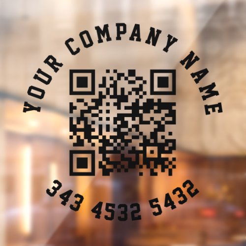 Simple QR Code Your Business Promotion  Window Cling