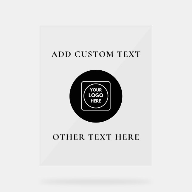 Simple QR Logo Branding Acrylic Sign (Front)