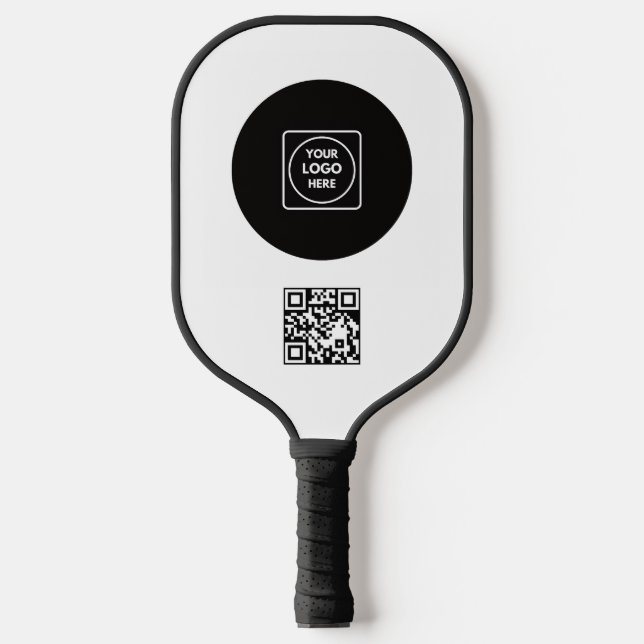 Simple QR Logo Business Promo Design Pickleball Paddle (Front)