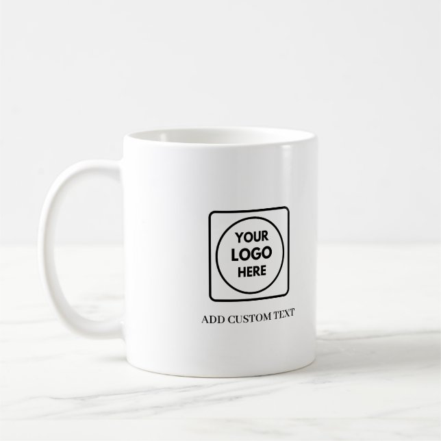 Simple QR Logo Text Business Promo mug (Left)