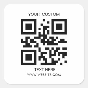 Simple QR Small Business Custom QR Code Square Sticker