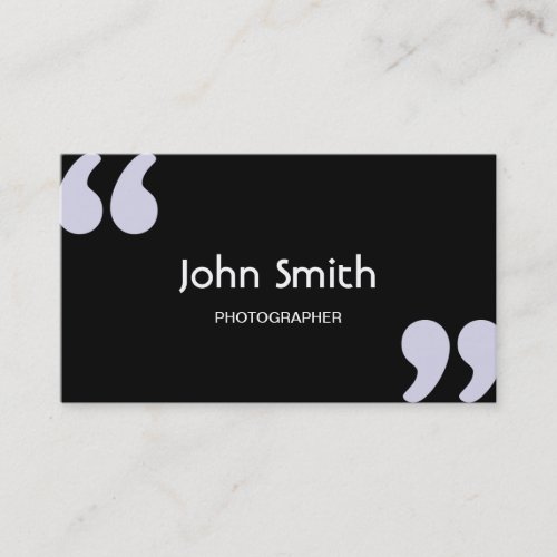 Simple Quotation Marks Black Business Card