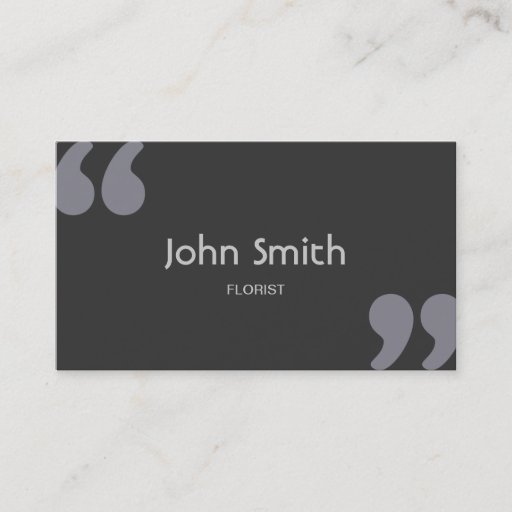 Customizable Simple Quotation Marks Florist Business Card