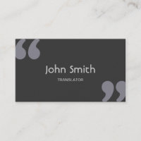 Simple Quotation Marks Translator Business Card