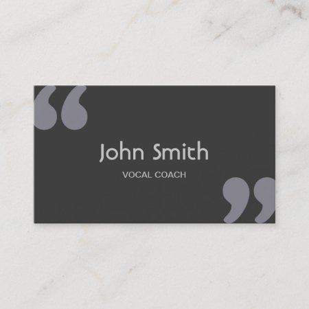 Simple Quotation Marks Vocal Coach Business Card