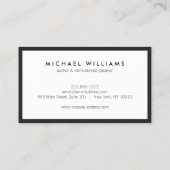 Simple Quote Business Card for Authors, Writers (Back)