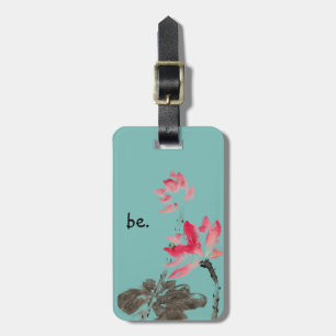 Simple Quote Contrasting Colors Floral Lotus Luggage Tag