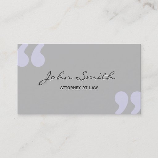 Customizable Simple Quote Marks Attorney/Lawyer Business Card