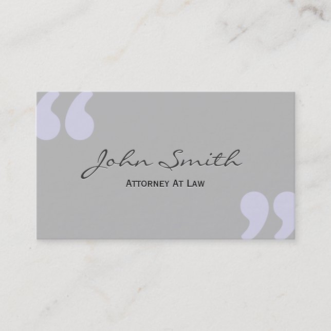 Simple Quote Marks Attorney/Lawyer Business Card (Front)