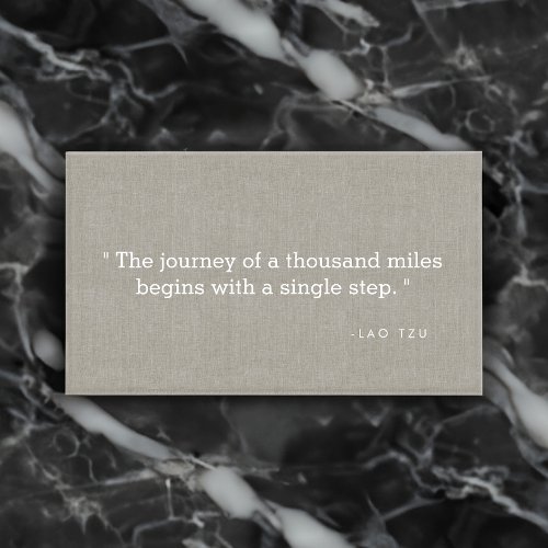 Simple Quote on Linen Authors Writers Business Card