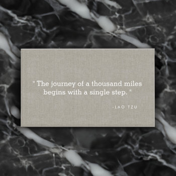 Simple Quote On Linen Authors  Writers Business Card by 1201am at Zazzle