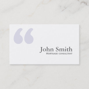Simple Quotes Mortgage Agent Business Card