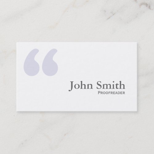 Simple Quotes Proofreading Business Card