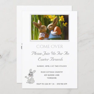 Simple Rabbit Easter Bunny Brunch Invitation