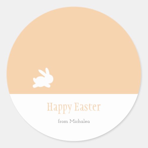 Simple Rabbit Happy Easter Pastel Classic Round Sticker