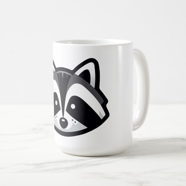 Simple Raccoon Design Coffee Mug (Front Right)