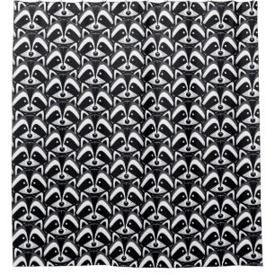 Simple Raccoon Design Shower Curtain