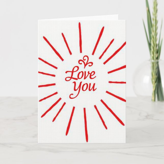 Simple Radial Love You Card (Front)