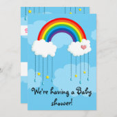 Simple rainbow baby shower invitation (Front/Back)