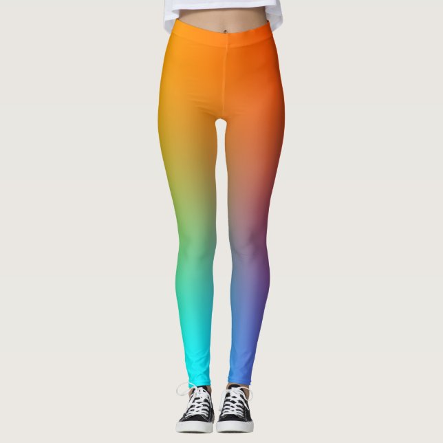 Simple Rainbow Colorful  Leggings (Front)